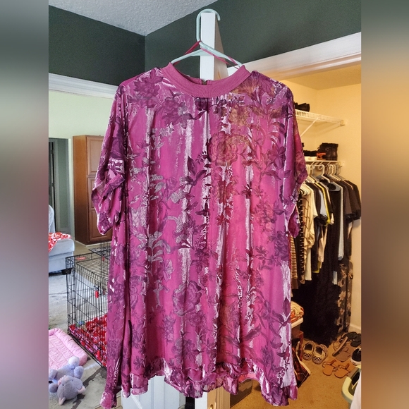 Free People Botanical Blooms Velvet Mini Dress - Picture 3 of 11